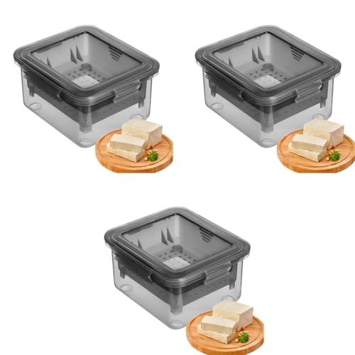 HASTHIP® Tofu Press Food Grade Making Tools Homemade Quick Excessive Water Removal Easy Drainer Dish Washer Safe 16x14x8.5cm 3PCS HASTHIP® Tofu Press Food Grade Making Tools Homemade Quick Excessive Water Removal Easy Drainer Dish Washer Safe 16x14x8.5cm 3PCS